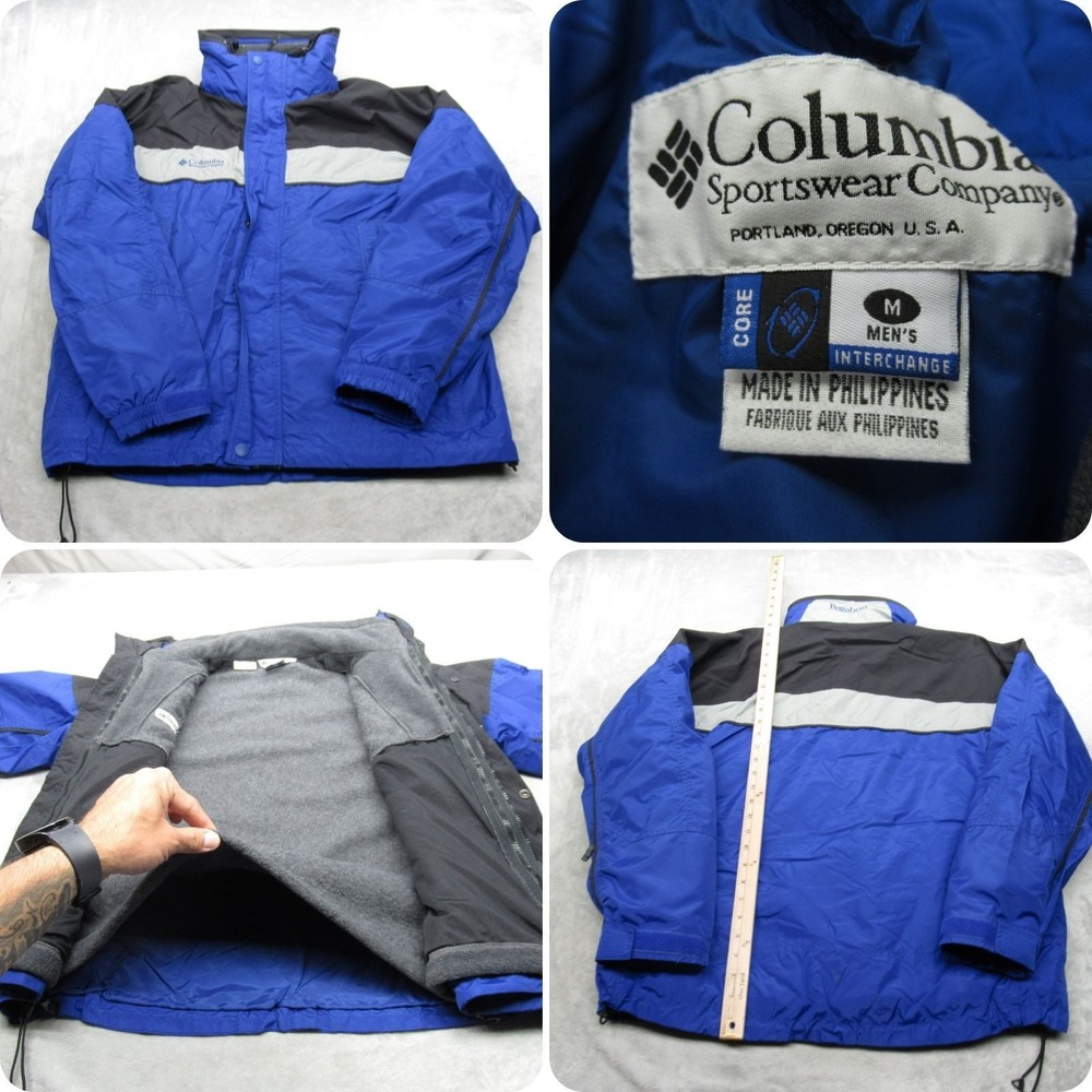 Columbia Jacket‎ Mens Medium Blue Interchange Waterproof Removable Liner 3in1